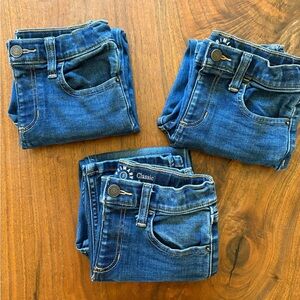 Primary SET OF 3 Like New Kids' Classic Blue Jeans